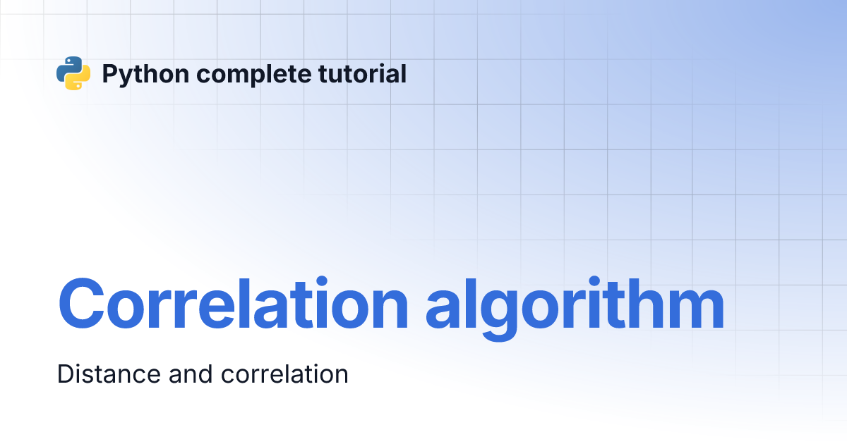 Correlation Algorithm 